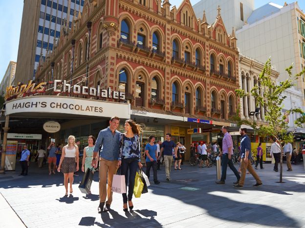 Shopping at Rundle Mall, Adelaide, SA. credit South Australian Tourism Commission