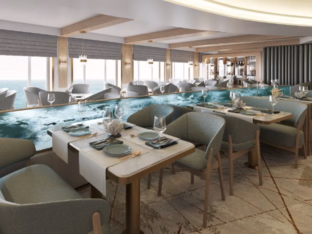 Main Dining, MS Trollfjord - Rendering Hurtigruten Norway